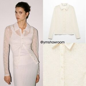 Mango Cream Lace Blouse